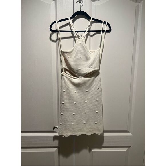 PAOLA BERNARDI Eva  Knit Mini Halter Dress with Cutout side Size S NWT $430 - Picture 3 of 8